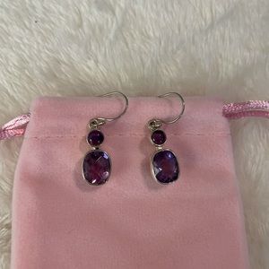 Genuine amethyst and sterling silver earrings